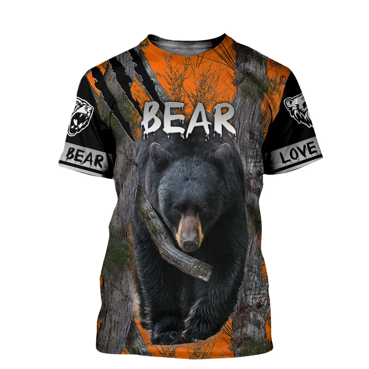 2025 verano Hipster hombres camiseta hermoso oso caza 3D impreso Harajuku Camiseta de manga corta Unisex Casual tops TX0181 - imagen 2