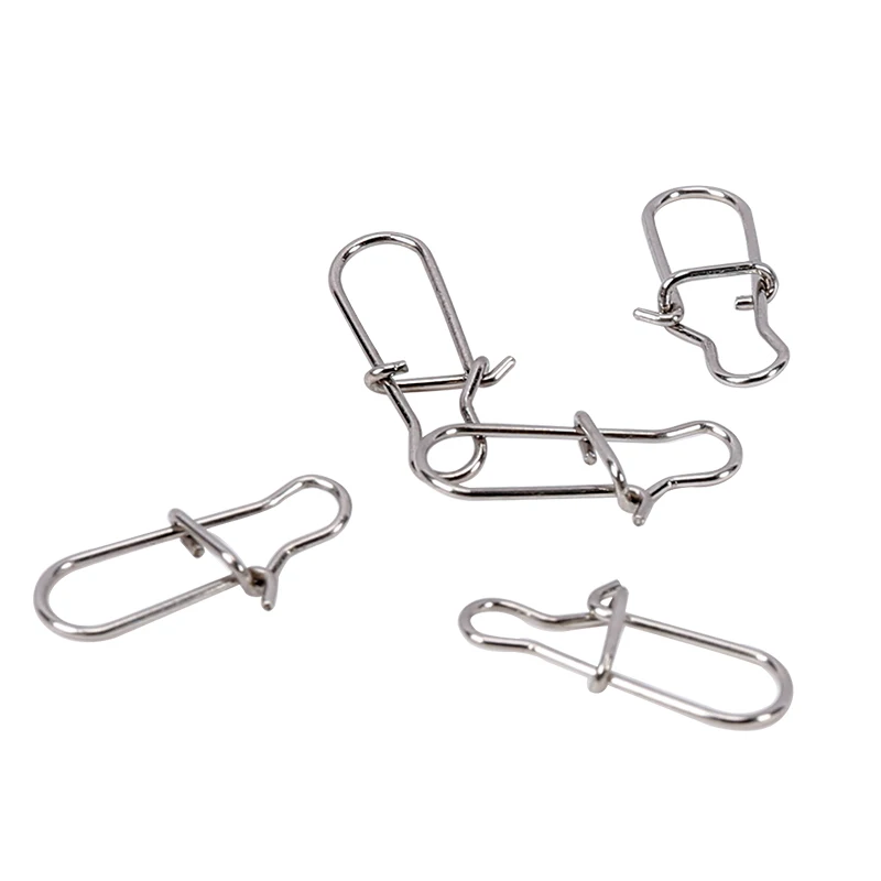 TSURINOYA-broches de pesca de acero inoxidable, 50 piezas, sujetlock, Pin de seguridad, conector, accesorios, aparejos para señuelos, anzuelos - imagen 3