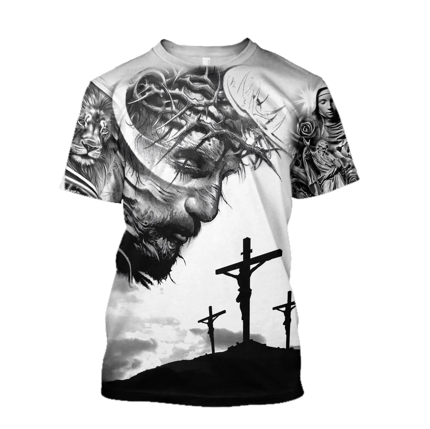 TX210 Camiseta hombre manga corta con estampado 3D Jesús - imagen 3