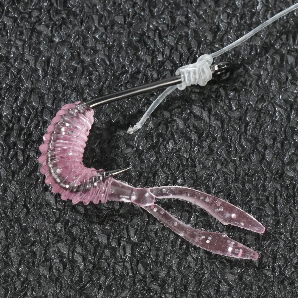 Señuelo de pesca suave de 0,3g y 36mm, cebo Artificial Wobbler de doble cola, aparejos de pesca de silicona, señuelos de gusano para aparejos de mar oceánico, 10 piezas - imagen 3