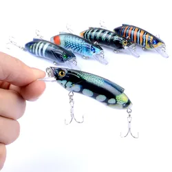 Wobbler 8cm de buceo – Plástico duro con triple anzuelo y ojos 3D
