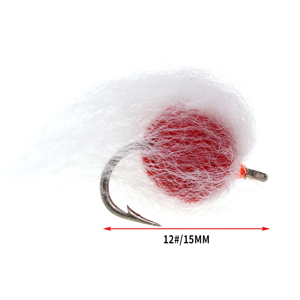 ICERIO-Mosca de huevo de leche de 8 piezas, Mosca de mimbre, huevo de salmón, ninfa, mosca húmeda para trucha, gris, Char, pesca con mosca, Lures12 # - imagen 3