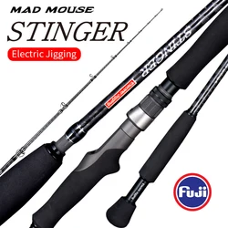 Nuevo Japón piezas completas fuji MADMOUSE Stinger caña de Jigging eléctrica 1,9 M peso de plantilla 300g 400g caña de barco de fundición caña de pescar en el océano