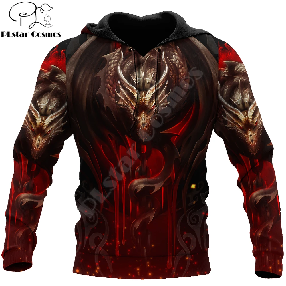 Increíble tatuaje de dragón 3D completamente estampado Sudadera con capucha y sudadera para hombre otoño Unisex sudaderas con cremallera ropa de calle informal KJ821