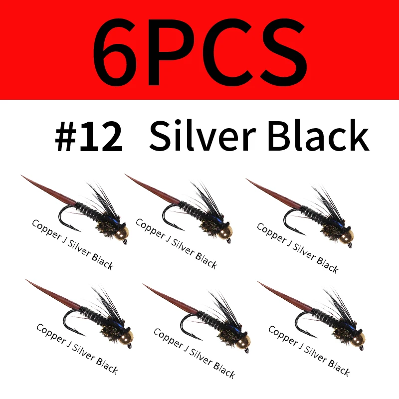 6pcs silverblack