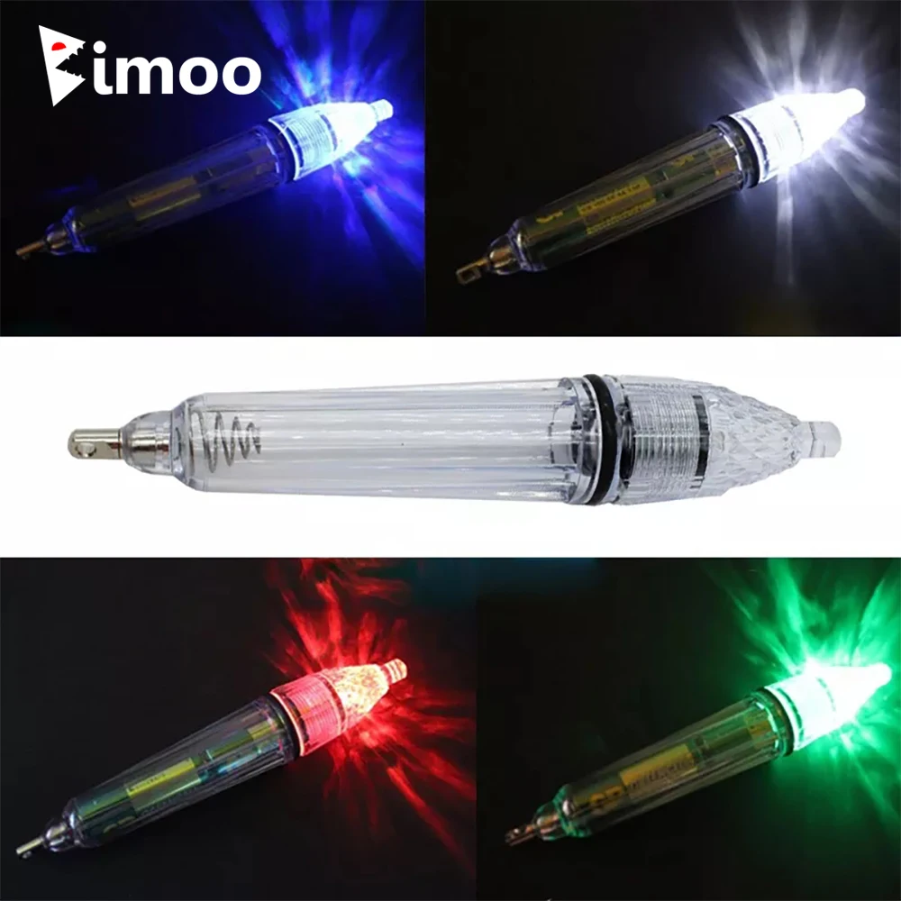 Bimoo-luz LED para pesca nocturna, lámpara de señuelo para atraer peces, atrayente, resistente al agua, color rojo y blanco, 35g, 1 unidad