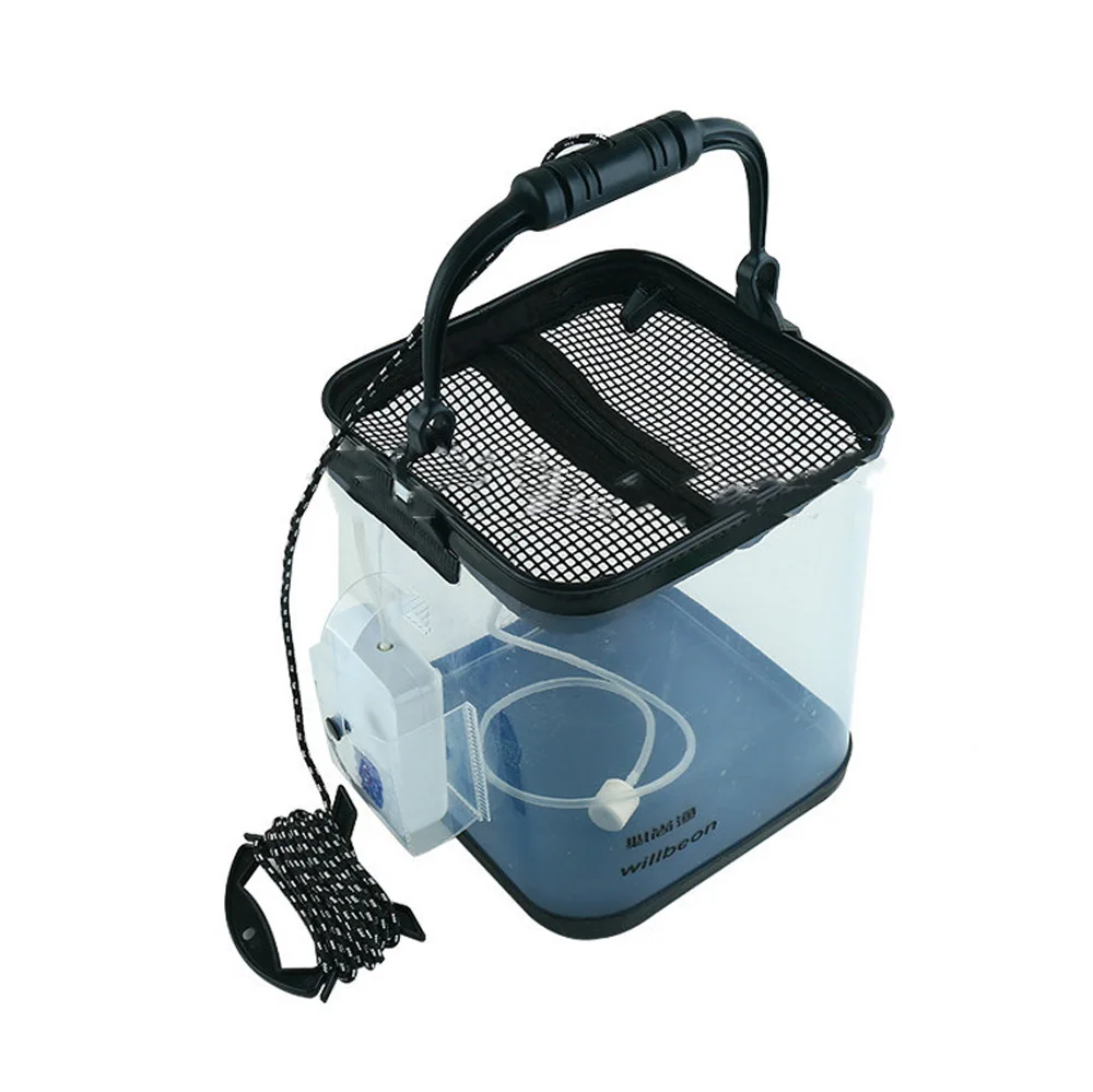 Cubo transparente impermeable para pesca, bolsa de almacenamiento de peces, equipo de gran capacidad, portátil, 10/12L - imagen 5
