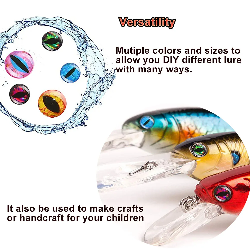 ESFISHING-señuelo de pesca MIX, ojo de 3/4/5/6/7/8/9/10mm, ojos de pez de pesca, material de atado de moscas 3D, fabricación de cebos, 183 Uds. - imagen 4