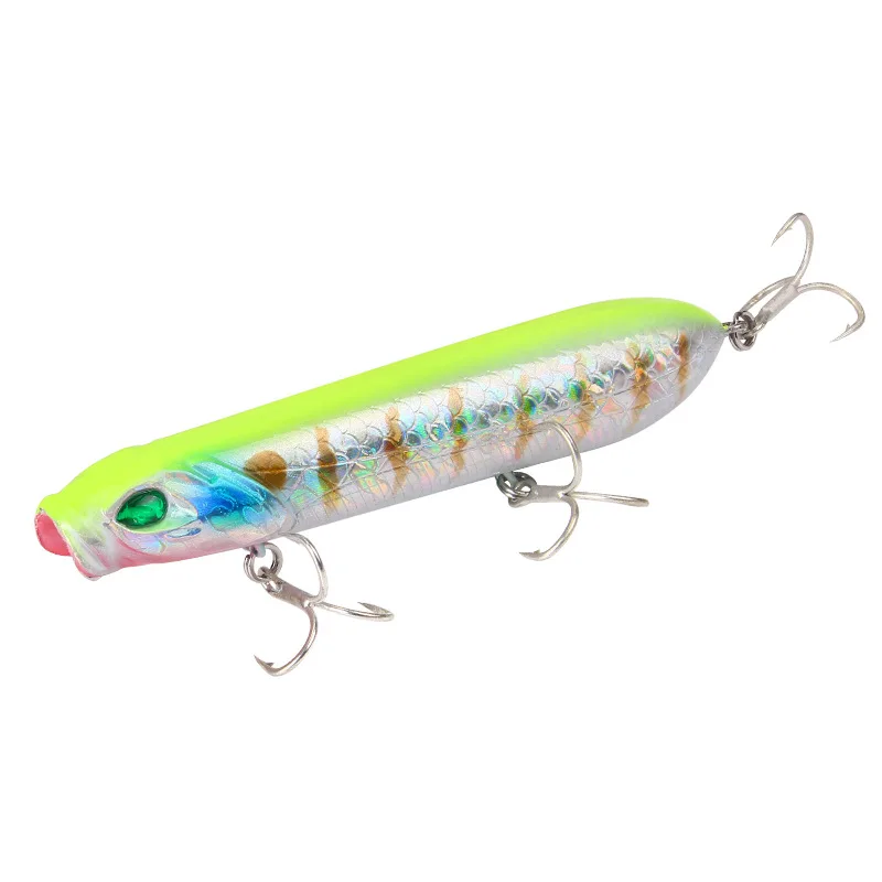 Señuelos de pesca Popper, cebo duro Artificial de plástico Topwater, Crankbait Wobblers, perca de lubina, aparejos de pesca, 8/10cm, 12,5/18g - imagen 5