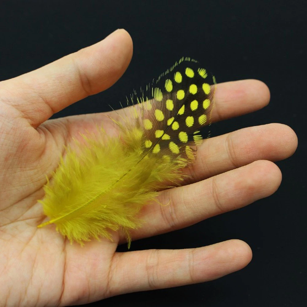 ICERIO-50 piezas de colores mezclados, plumas de gallina, Perla de Guinea, moscas, cola de mejillas, serpentinas, mojado, seco, Material para atar moscas