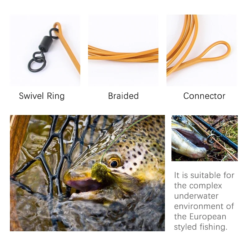 Mosodo-sedal de pesca de carpa de 1M, sedal de guía trenzado de 30lb con cambio rápido, líder giratorio, anzuelo, juego de sedal de pesca de carpa, aparejos - imagen 2