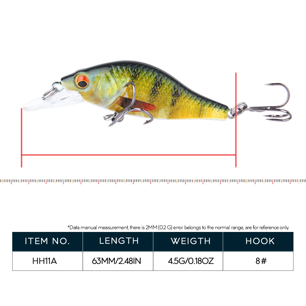 Hanlin Mini Minnow 63mm/4,5G señuelo de pesca Artificial realista Crankbait cebo duro flotante cebo duro Wobbler aparejos de lubina - imagen 4