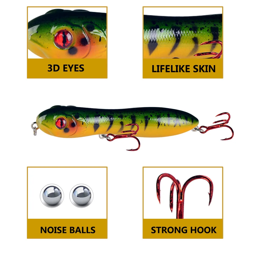 Cebo de lápiz flotante de 10cm/16,5g, cebo duro Artificial de plástico, Crankbait, Lucio, Pesca, aparejos de señuelo, 1 unidad