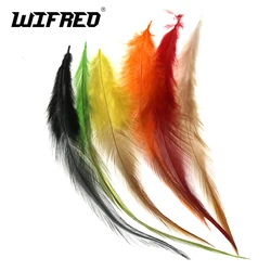 Wifreo 50 Uds atado de moscas pollo Natural/sillín de gallo Hackle plumas de gallo para Streamer y Bullolly Bugger moscas Material de plumas