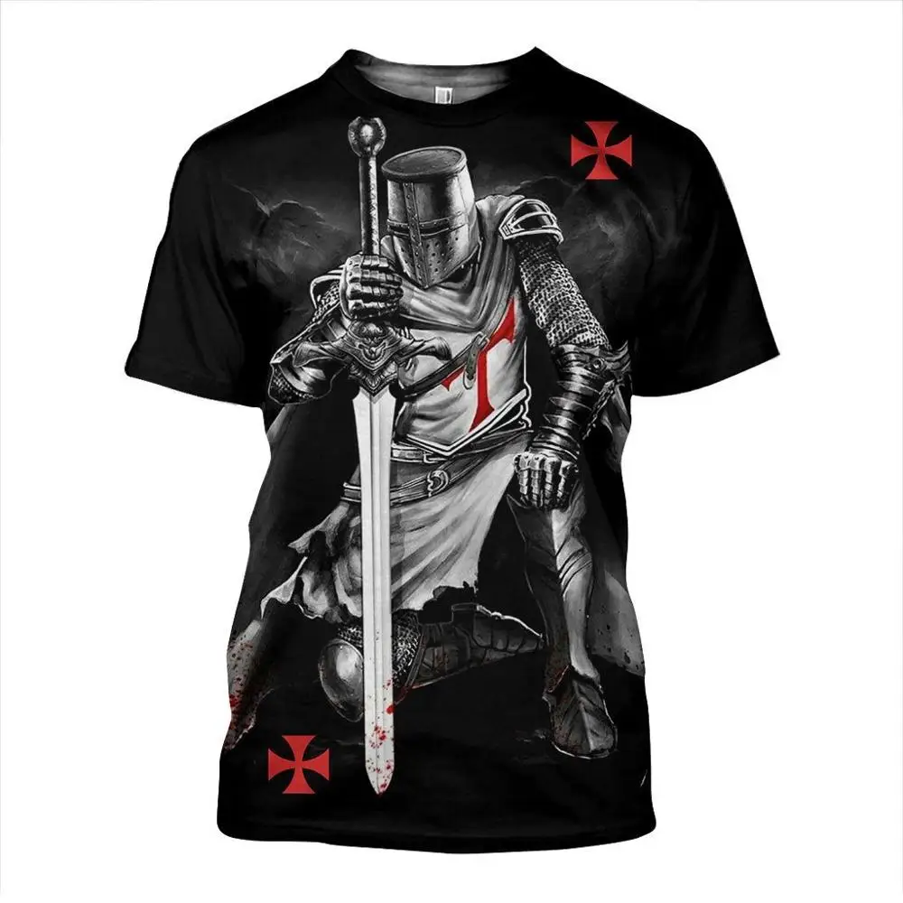Camiseta Caballero Templario 3D QS30 – Armadura estampada para hombre - imagen 3