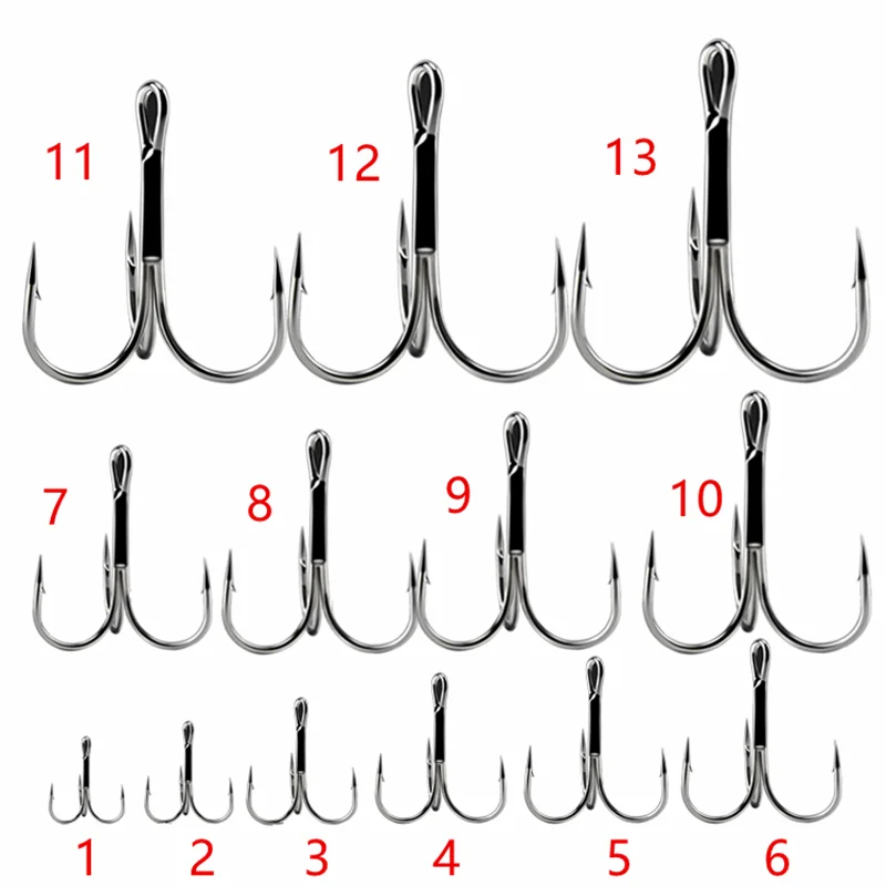 Anzuelo Triple de acero al carbono con púas agudas, accesorios de pesca de mar, tamaño 1 #-17 #, 20 piezas - imagen 5