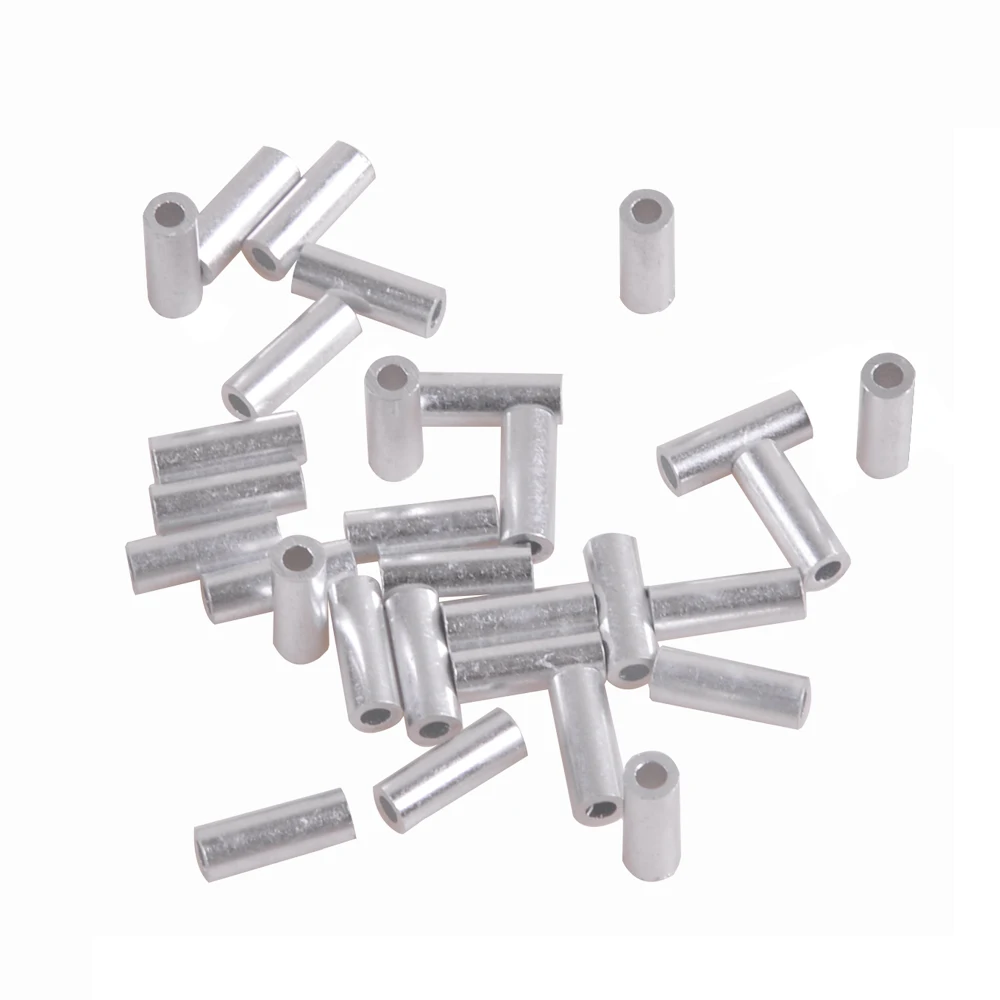 Manguito de crimpado de aluminio redondo blanco, 2000mm ~ 1,0mm, línea de conector de pesca, accesorios de tubo de pesca, aparejos, 2,0 Uds./lote - imagen 3