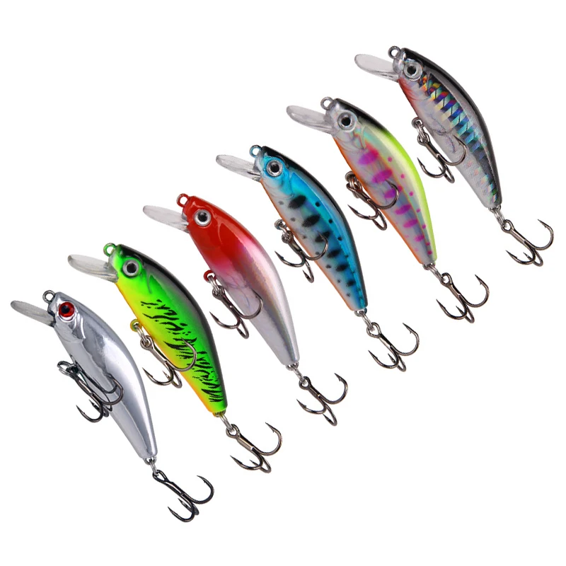 1 Uds. Señuelo de pesca con ojos 3D wobbler que se hunden, 5,5 cm, 6,7g, Mini pececillo, cebo duro Artificial, aparejos de pesca flotantes Crankbait - imagen 3