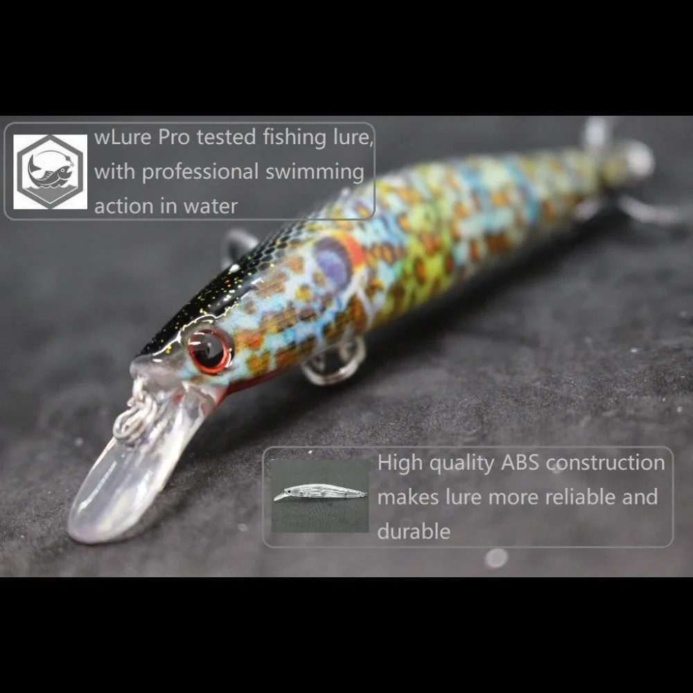 WLure-Señuelos de Pesca Wobbler, 13,5g, 11,4 cm, transferencia de peso realista, señuelo flotante de larga distancia, Jerkbait, anzuelos triples HM673 - imagen 4