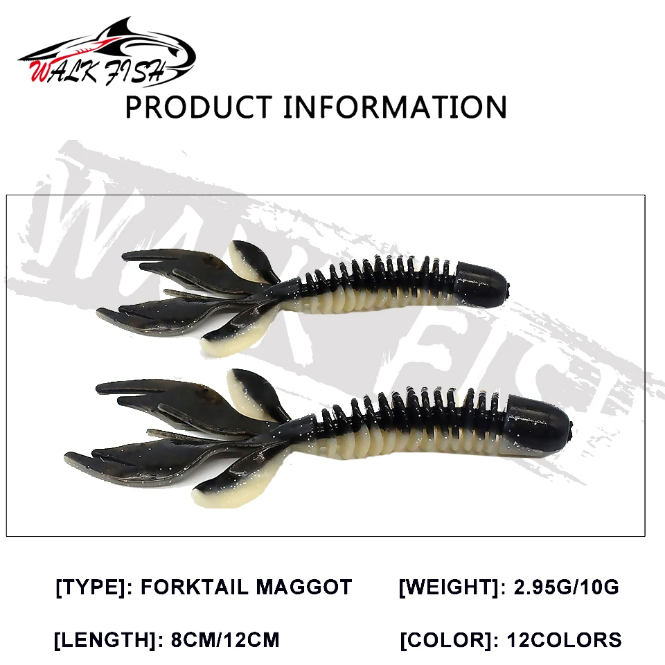 WALK FISH Bass Catch 80mm 120mm pesca señuelo suave Jig Wobblers Swimbait cebos de silicona camarones lubina perca señuelo cebo Artificial - imagen 2