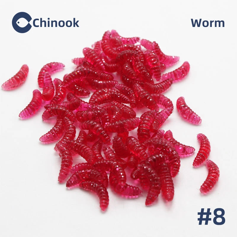 Chinook Worms #8 Cebo realista vibrante para entusiastas de la pesca