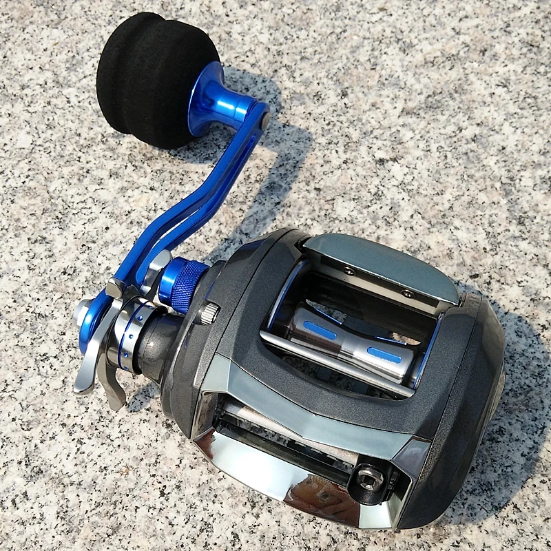 Twinfish TF500 Wide Body Casting Reel Licht Gewicht Zee Water Metalen Frame Snelle Vissen Reel Lange Handvat Linkerhand Max drag10kg - imagen 3