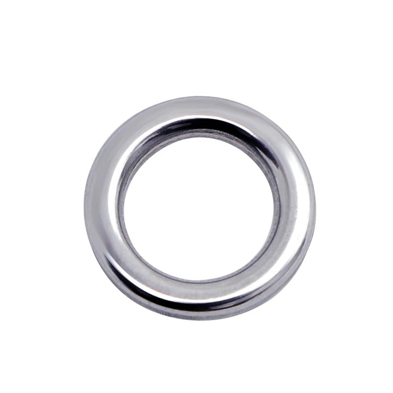 PROBEROS 50 anillos sólidos de pesca de acero inoxidable 304 1 # -5 # Anillos sin costuras de alta resistencia, plantilla de pulido de metales, aparejos de anillos de pesca - imagen 5