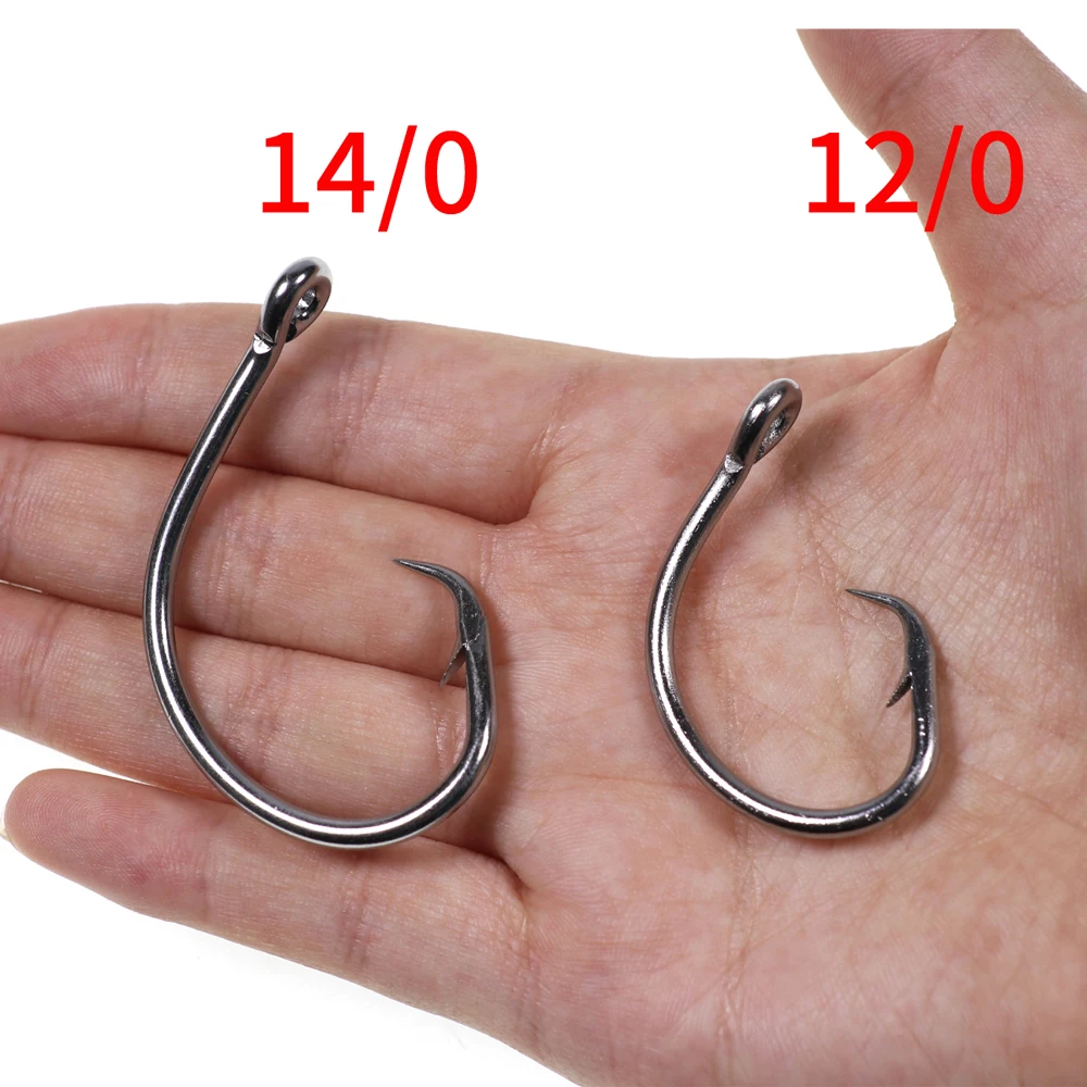 Wifreo-gancho circular pesado de acero inoxidable para pesca en agua salada, anzuelo de juego grande para atún, pargo, tiburón, 1 unidad, 12/0-18/0 - imagen 4