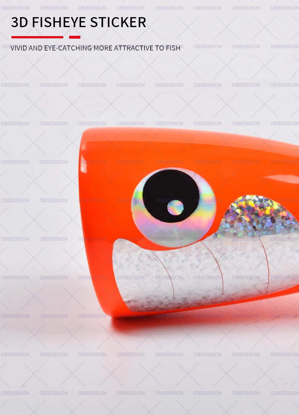 Una pegatina de ojo de pez en 3D. Está diseñado para parecerse al ojo de un pez, con una lente gran angular que probablemente proporciona una vista panorámica cuando se usa.