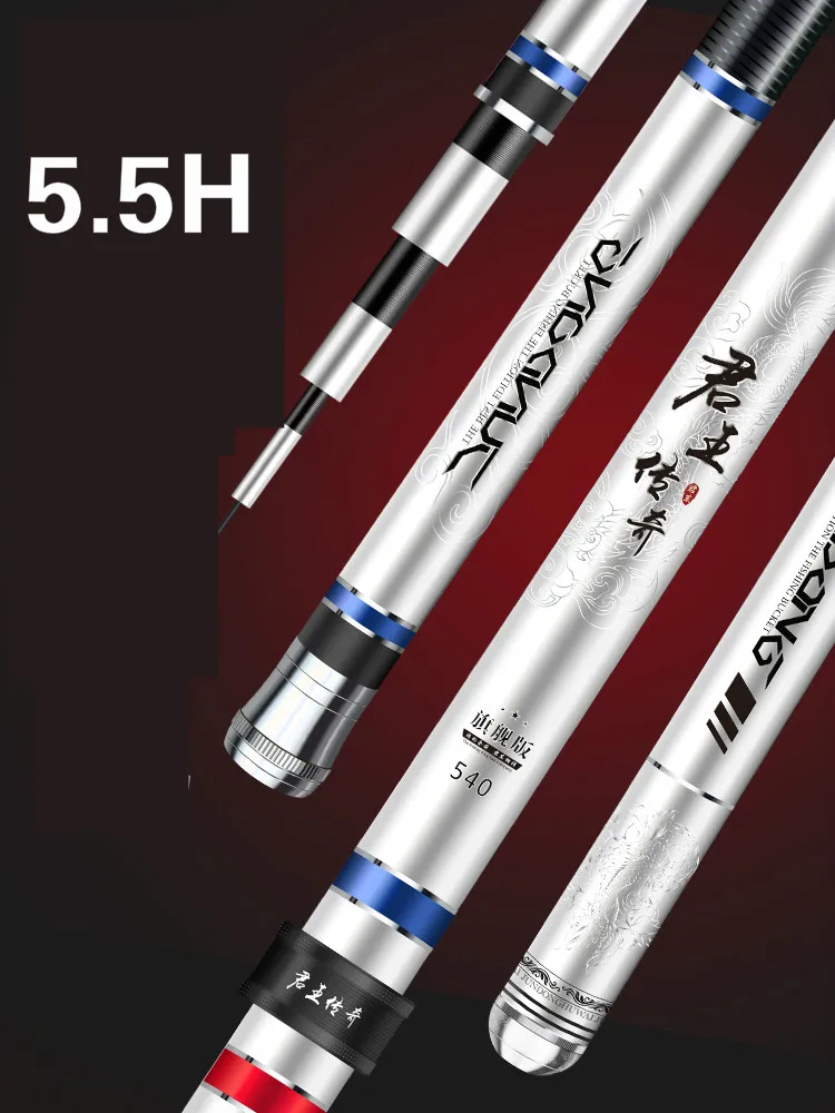 Caña de pescar superdura de fibra de carbono, caña de pescar telescópica de 4,5 H, 5,5 H, 6,5 H, 3,6 H, caña de mano, 7,2 M-M, palos de pesca de carpa - imagen 3