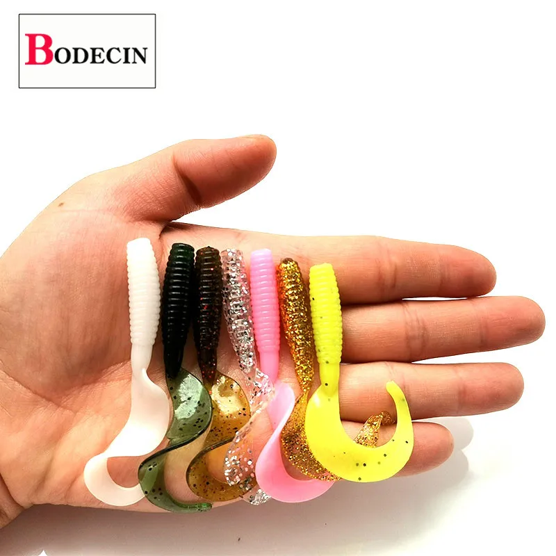 Señuelo de gusano de cola larga, cebo de silicona suave, Artificial, falso, carpa, sábalo, plantilla de piezas, 12 Wobblers aparejos de pesca - imagen 3