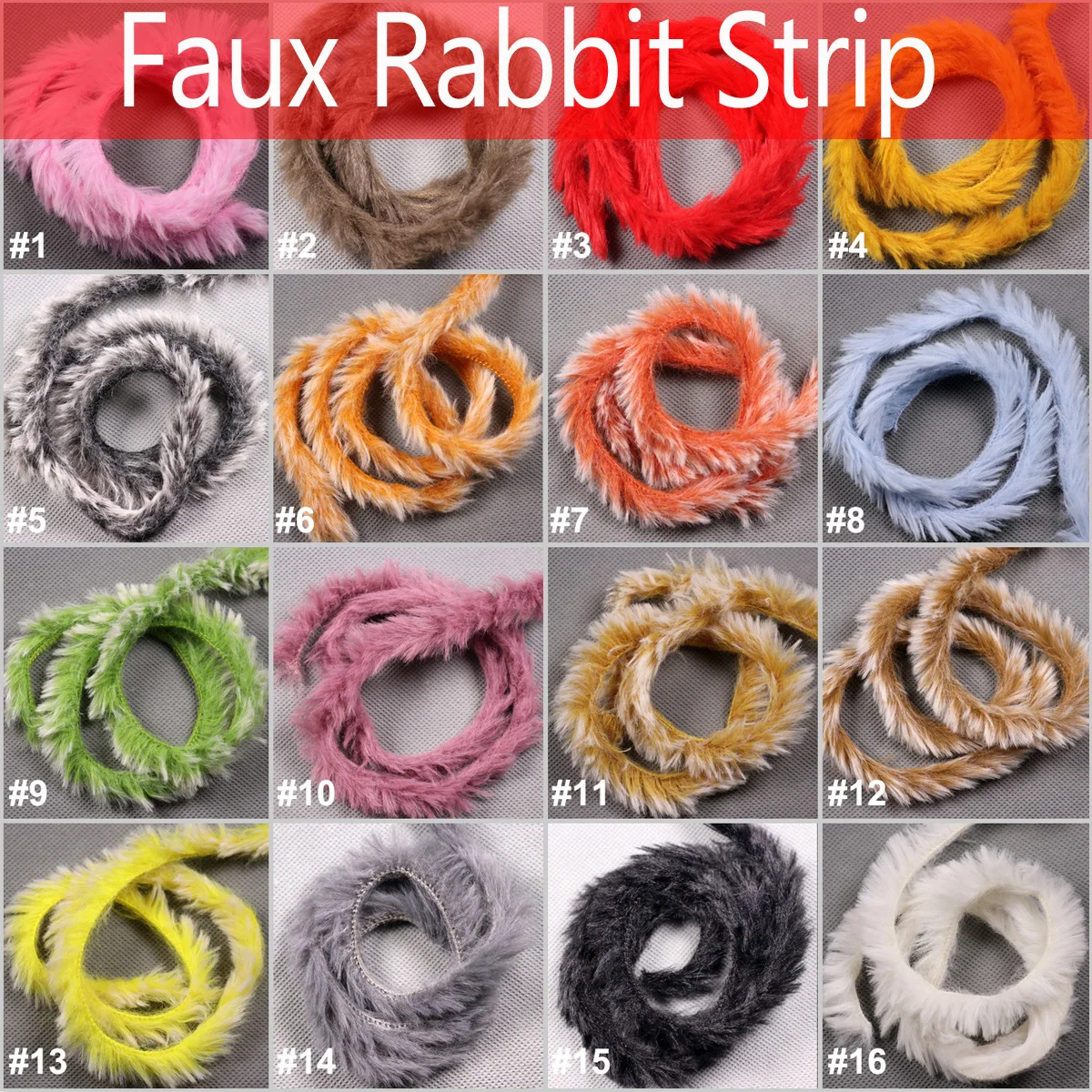 Bimoo, 2 tiras de conejo de imitación de 3mm de ancho, materiales de atado de moscas Zonker, serpentina de conejito de fibra sintética, señuelos de pesca de agua salada para trucha - imagen 5