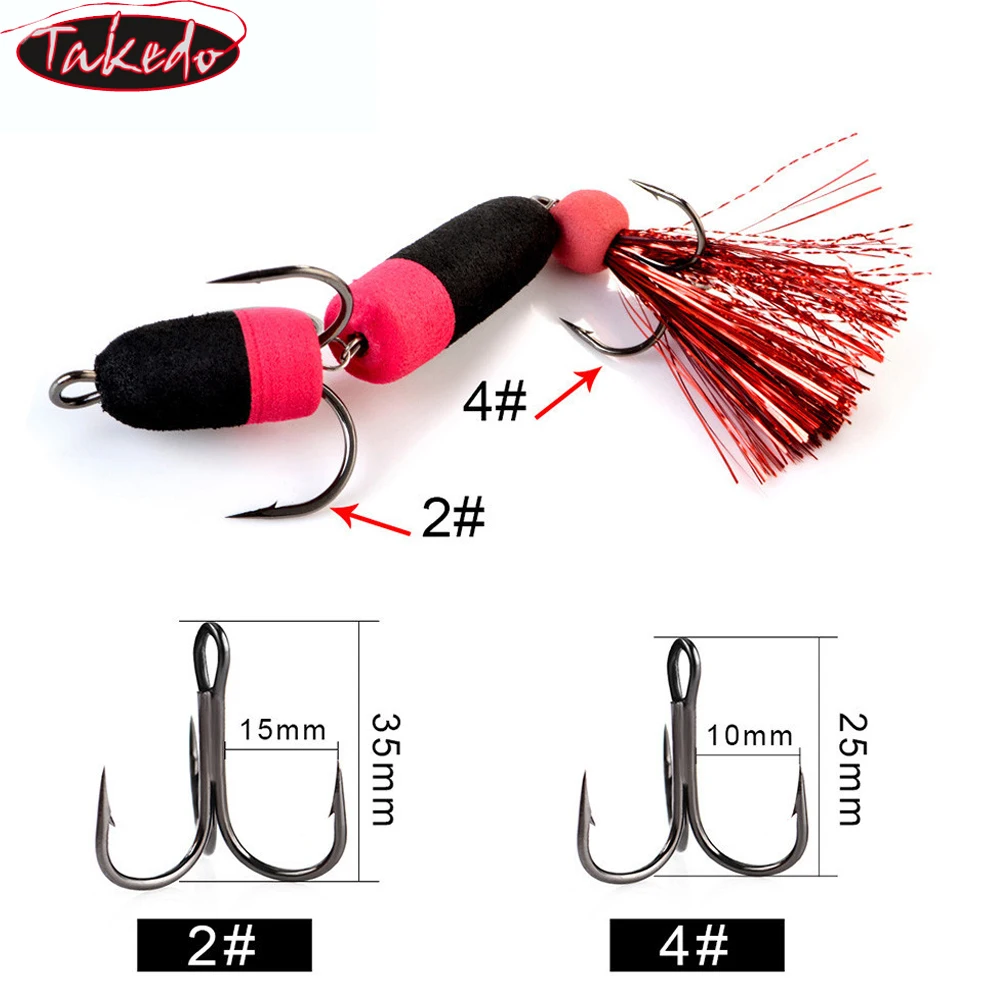 TAKEDO XL1 3,4g/4,7g 65mm/75mm espuma EVA flotante multi sección luya cebo de pesca Señuelos de pesca - imagen 4