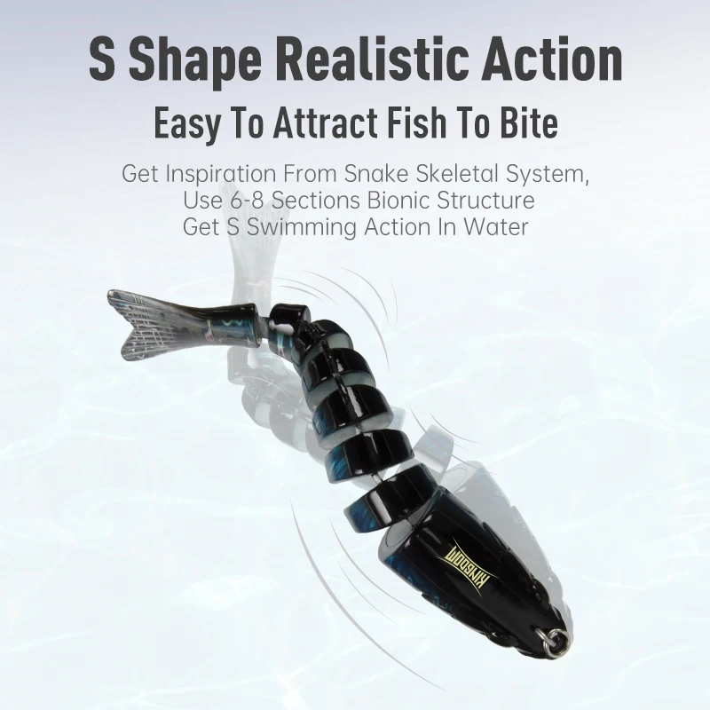 Kingdom-Señuelos de pesca para barbacoa, cebos duros articulados de 6 y 8, 65mm, 90mm, 120mm y 140mm, Wobblers que se hunden, Swimbaits realistas, señuelo para lubina - imagen 4