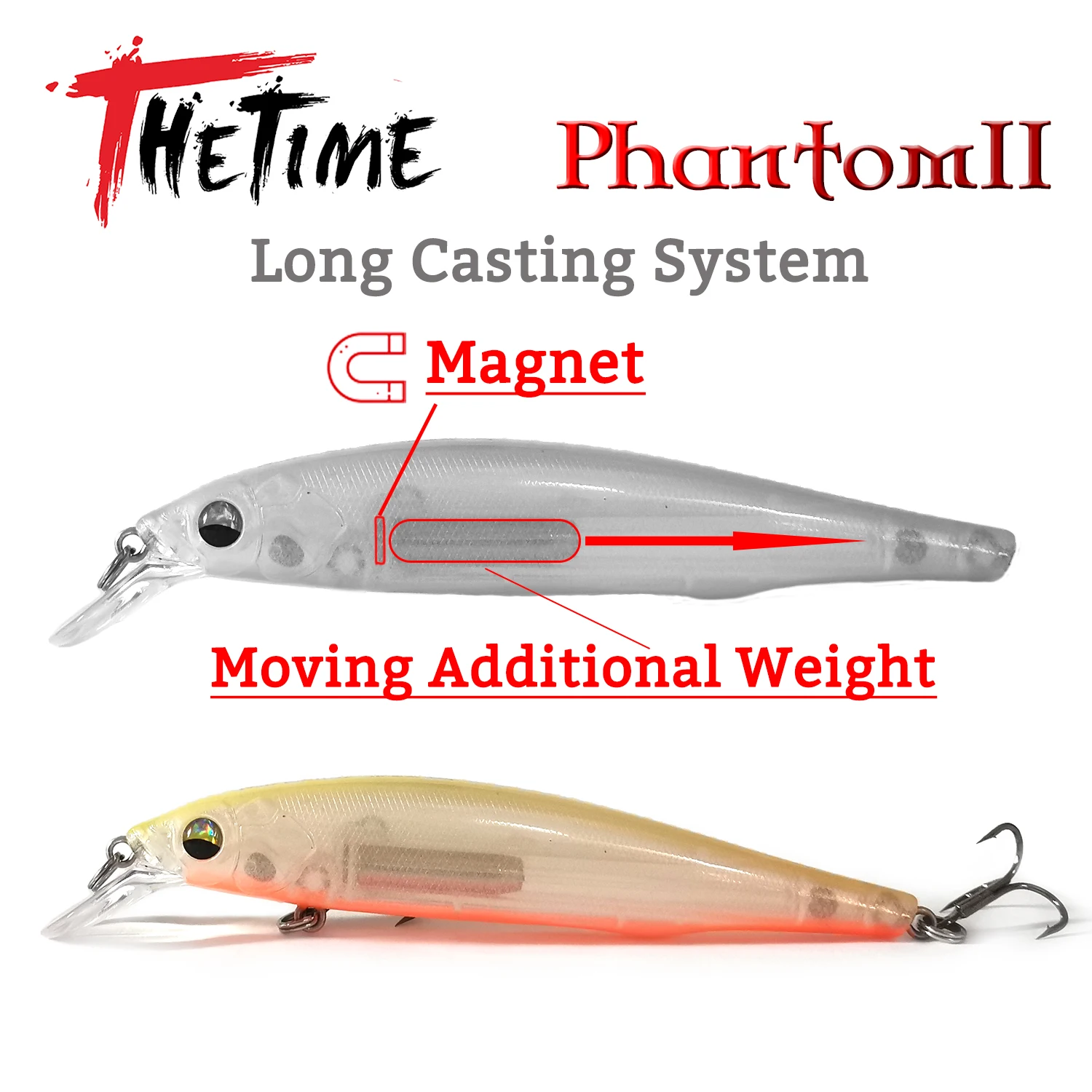 2022 nueva marca THETIME PHANTOM2 110SP suspensión Wobbler Minnow señuelo 110mm 19g cebo Artificial Mid-Warer para pesca de lubina - imagen 3