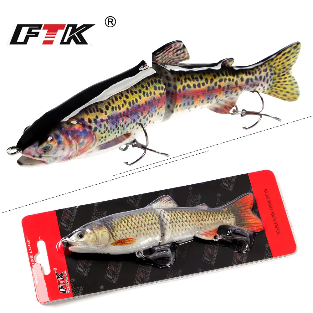 FTK-señuelo de pesca multiarticulado, 65G, 18,5 CM, lápiz de 2 segmentos, cebo Artificial duro con anzuelo triple, Swimbait de pesca para lubina - imagen 5