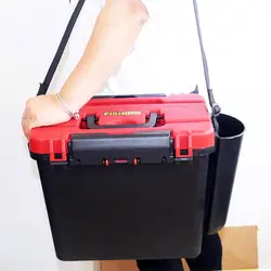 Cubo de pesca grande y práctico, caja de almacenamiento de pesca sólida con correa, plegable y portátil, gruesa, para pesca en vivo