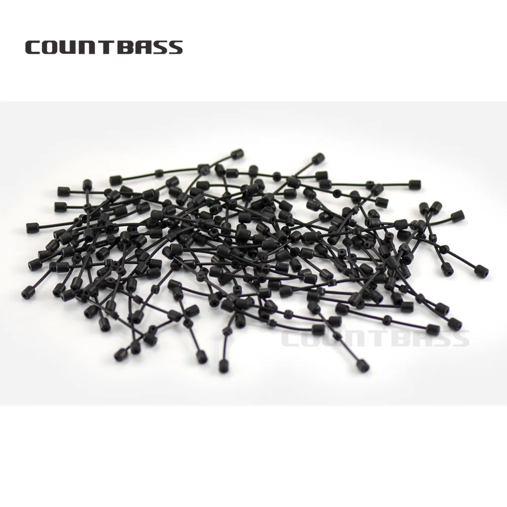 COUNTBASS 50 Uds. Collares de falda con correa de sonajero para falda de Jigging deslizante, plantillas de goma con cola, cebo de natación, piezas de señuelo de pesca - imagen 5