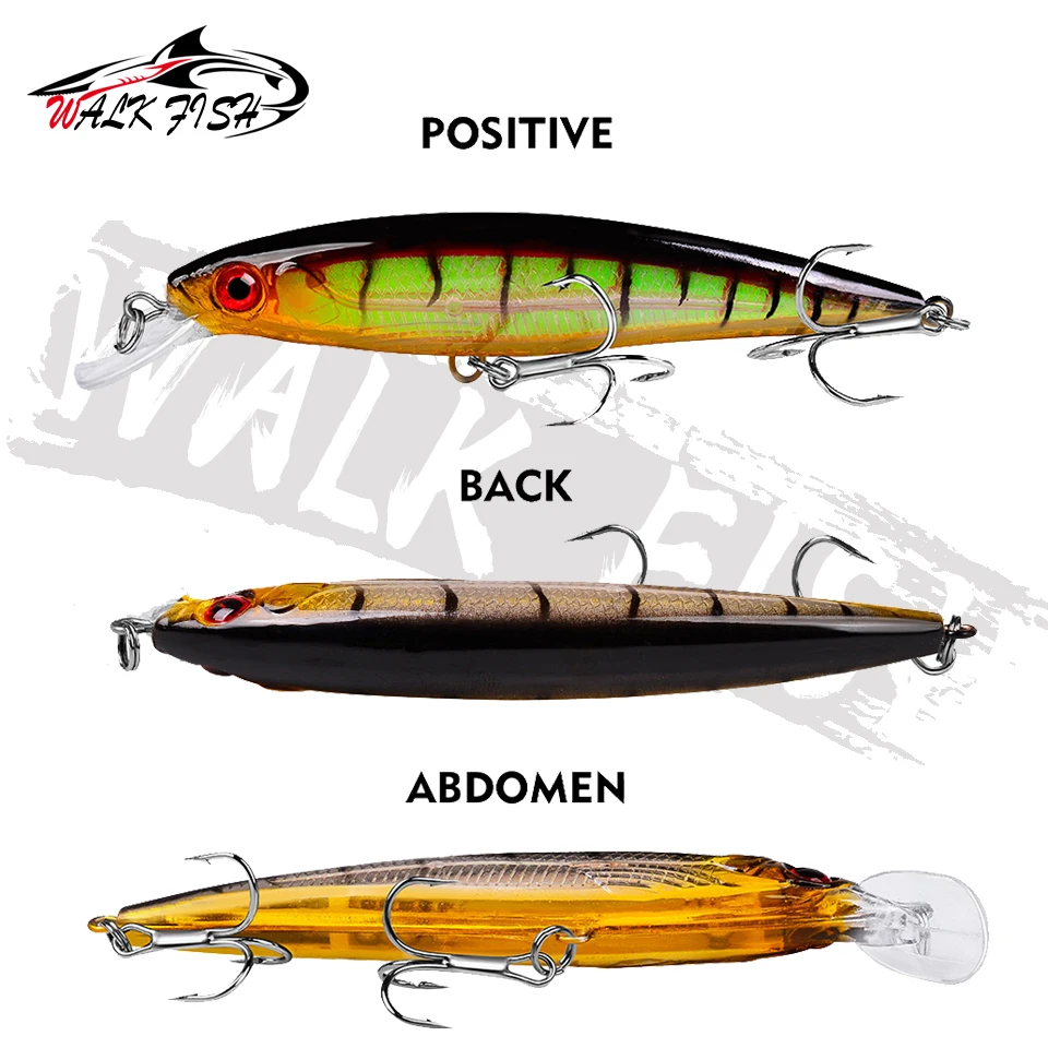 WALK FISH-señuelo de pesca de pececillos láser, 11CM, 13,4G, anzuelos de pesca, aparejos wobbler, crankbait, cebo duro artificial de Japón, swimbait - imagen 5