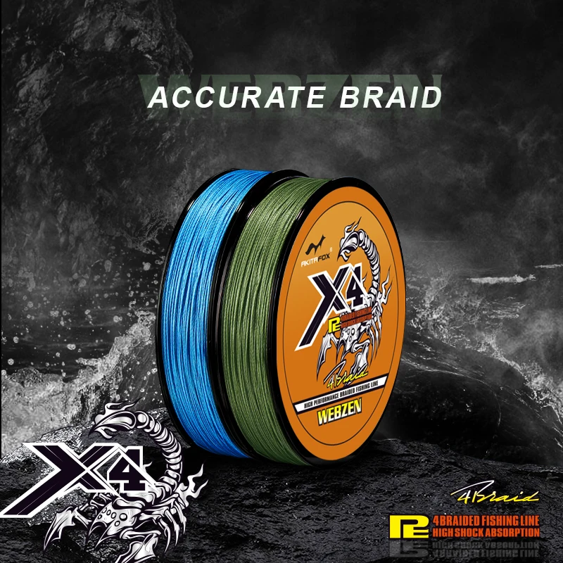 Línea de pesca trenzada SOLOKING, multifilamento de 4 hebras, 100M, 300M, 500M, línea de pesca de PE suave, línea de pesca elástica cero de 12-80lb - imagen 2