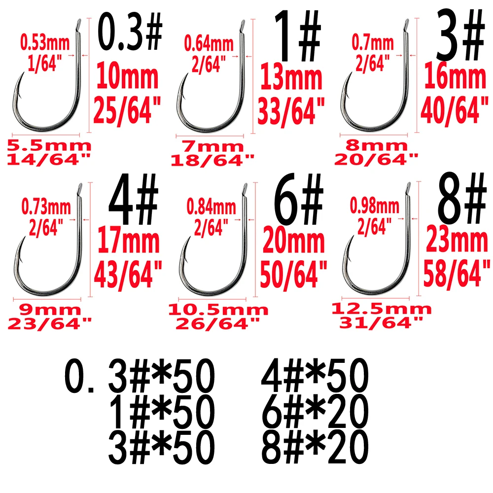 Anzuelos de pesca con púas, accesorios de pesca con mosca, de acero al carbono, 240 unids/caja - imagen 2