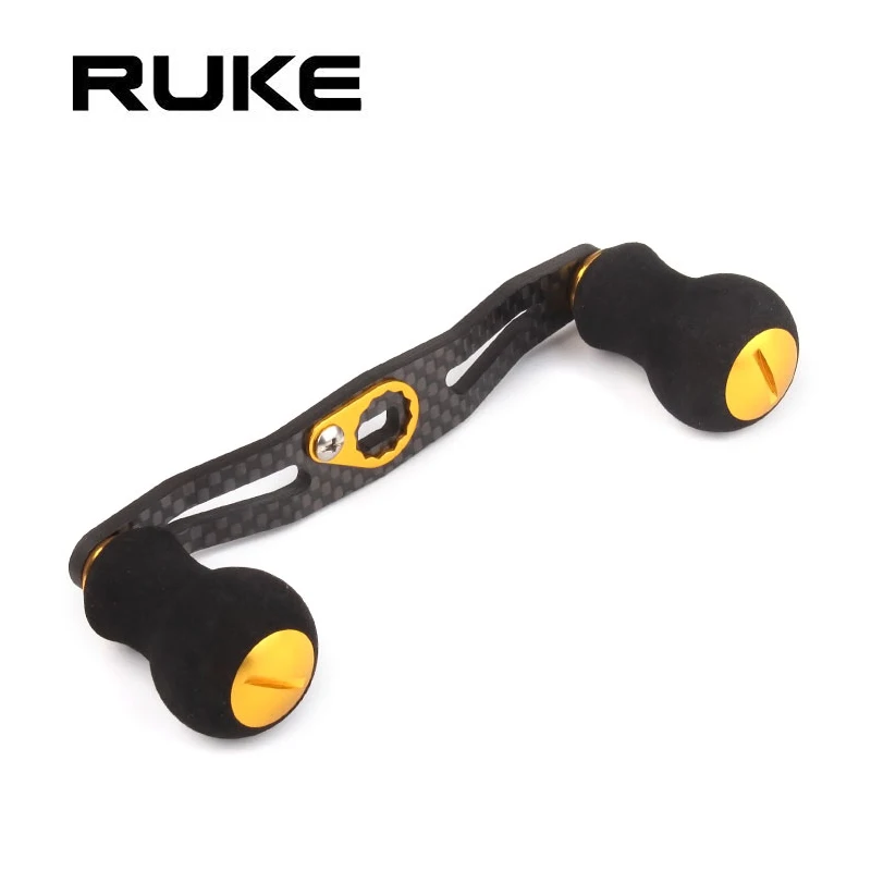 RUKE-carrete de pesca de doble Mango, 105mm de longitud, 7 colores, balancín de carbono con perilla EVA, apto para daiwa y shimano, accesorio de bricolaje