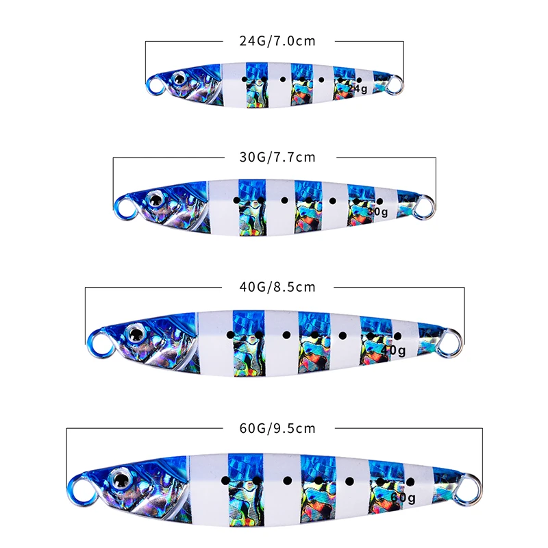 PROBEROS 5 unids/lote cuchara de plantilla de Metal fundido 7g-10g-14g-17g-21g-24g-30g-40g-60g aparejos de señuelo de pesca de lubina de fundición - imagen 4