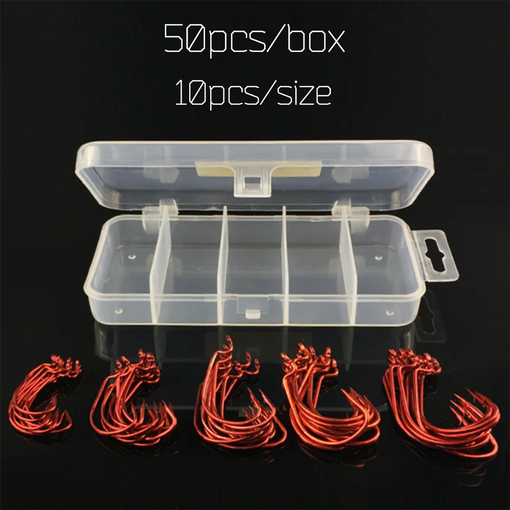 Anzuelo de pesca con púas, accesorios de anzuelos de manivela, juego de cebo suave de mar, alimentador de pesca para carpa, Material de mercancías, caja de 50/100 Uds. - imagen 3