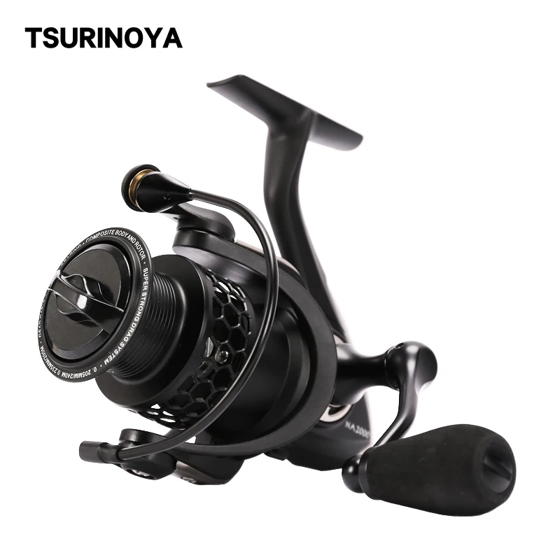 Tsurinoya-carrete de pesca giratorio NA 2000 3000, bobina de señuelo de pesca de carpa, de aluminio, 9BB 5,2: 1