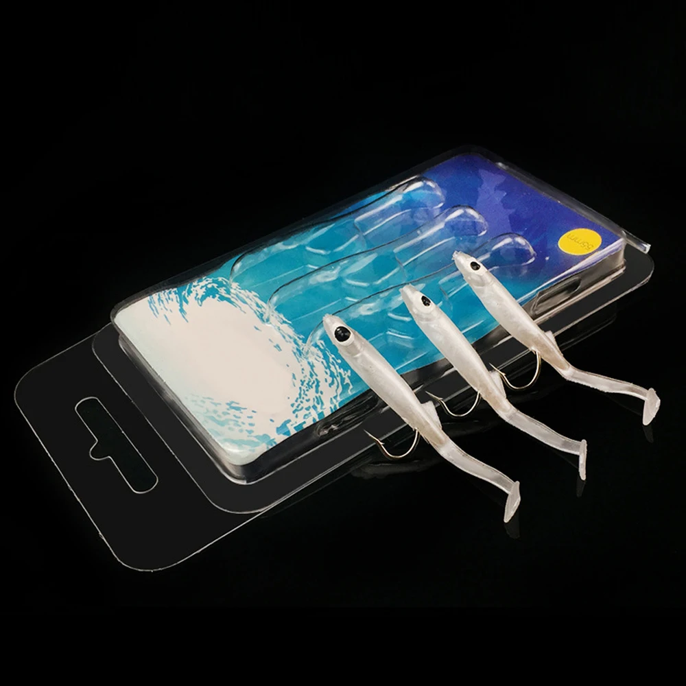 Señuelo de Pesca de anguila blanca, cebos blandos con gancho de 55mm/80mm, Anguila Artificial, 3 unids/lote - imagen 4