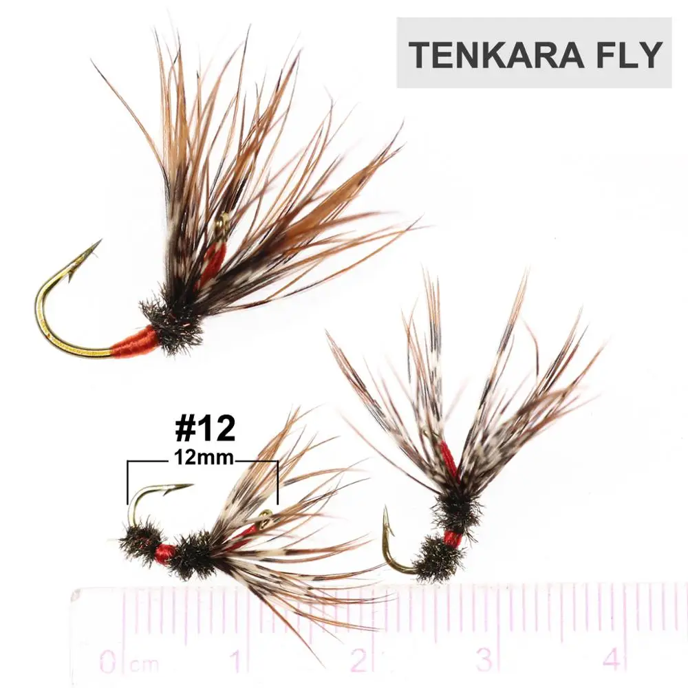 Bimoo 24PCS/Box Tenkara Flies in Waterproof Fly Box Size #12 Barbed Hook Tenkara Fishing Fly - imagen 2