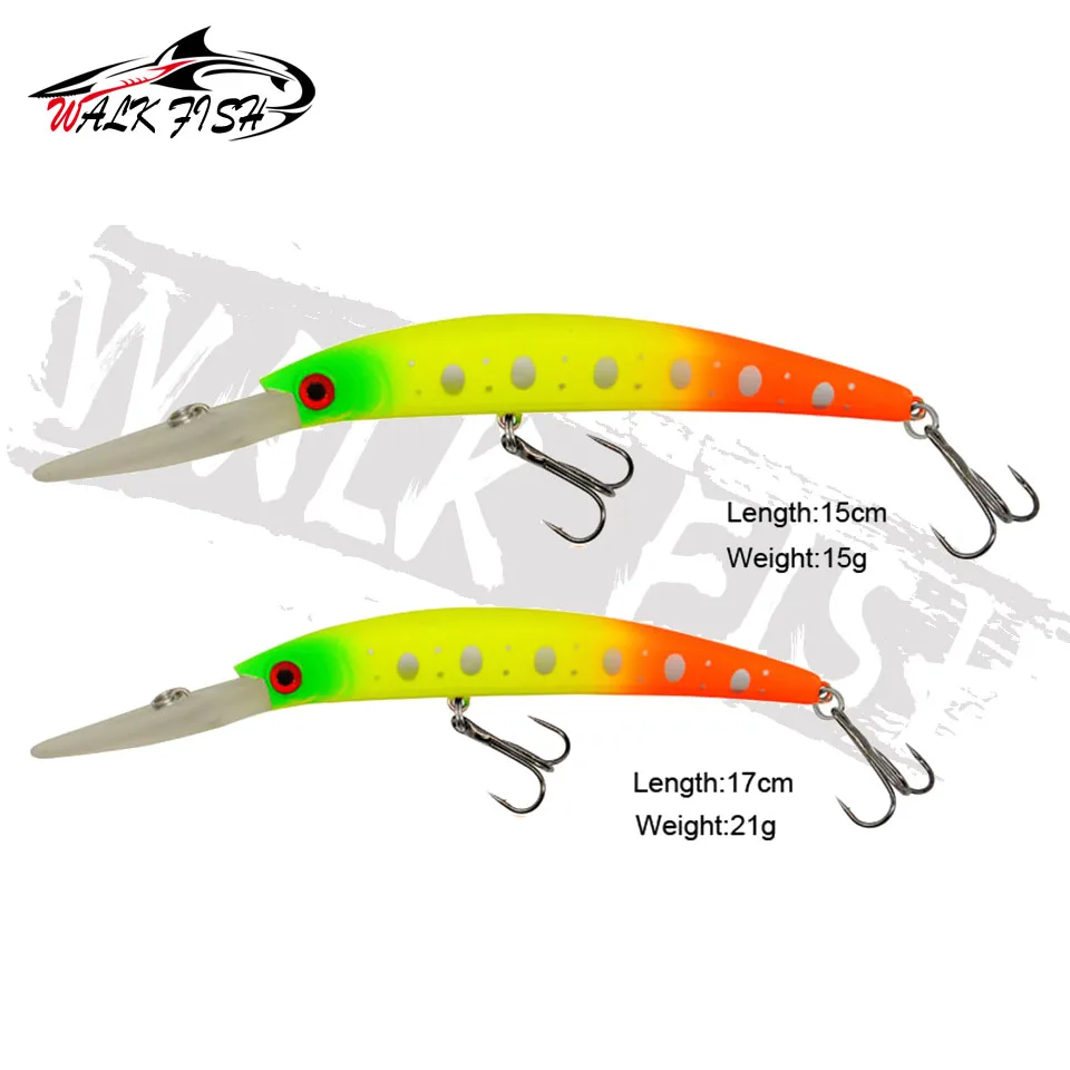 WALK FISH-señuelo de Pesca Artificial, cebo de pececillo largo, Boca de lengua, 15cm, 17cm, cebo duro, 15g, 21g, para Pesca de lubina mandarina, 1 piezas - imagen 2