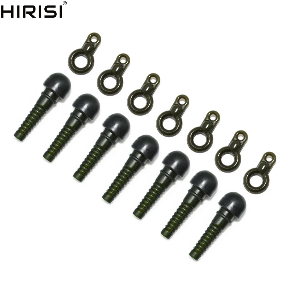 Detalle de anillos y mangas de caucho para aparejos de carpfishing