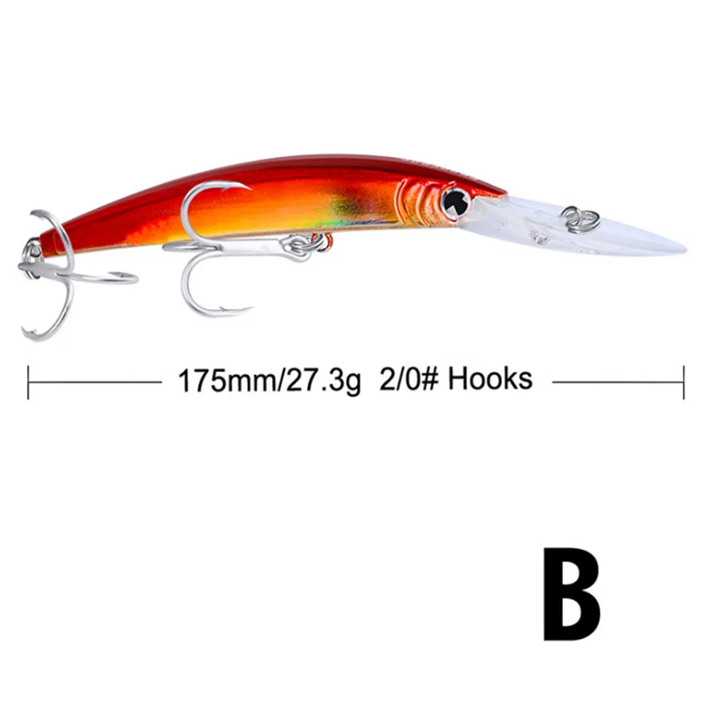 Señuelos de Pesca de pececillos grandes, cebo duro de lubina Artificial, Wobblers de agua salada, Swimbait 3D, 10 colores, 17,5 cm/27,3g, 1 pieza - imagen 4